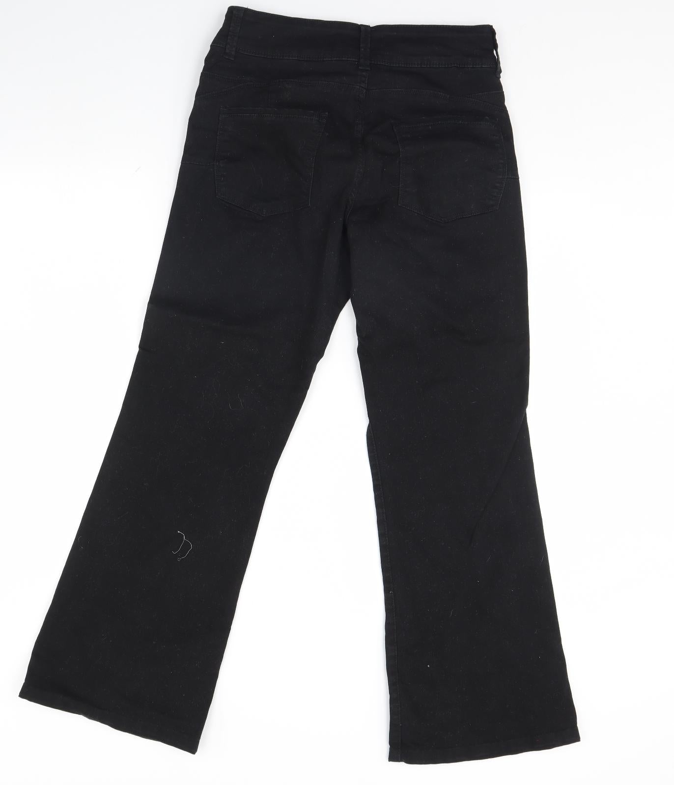 NEXT Womens Black  Denim Bootcut Jeans Size 12 L34 in