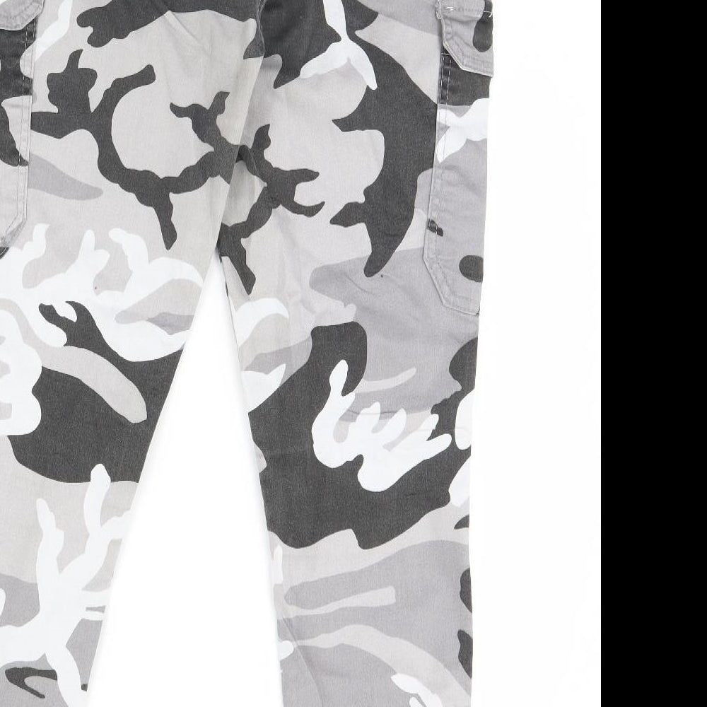 Select Womens Green Camouflage Denim Straight Jeans Size 16 L30 in