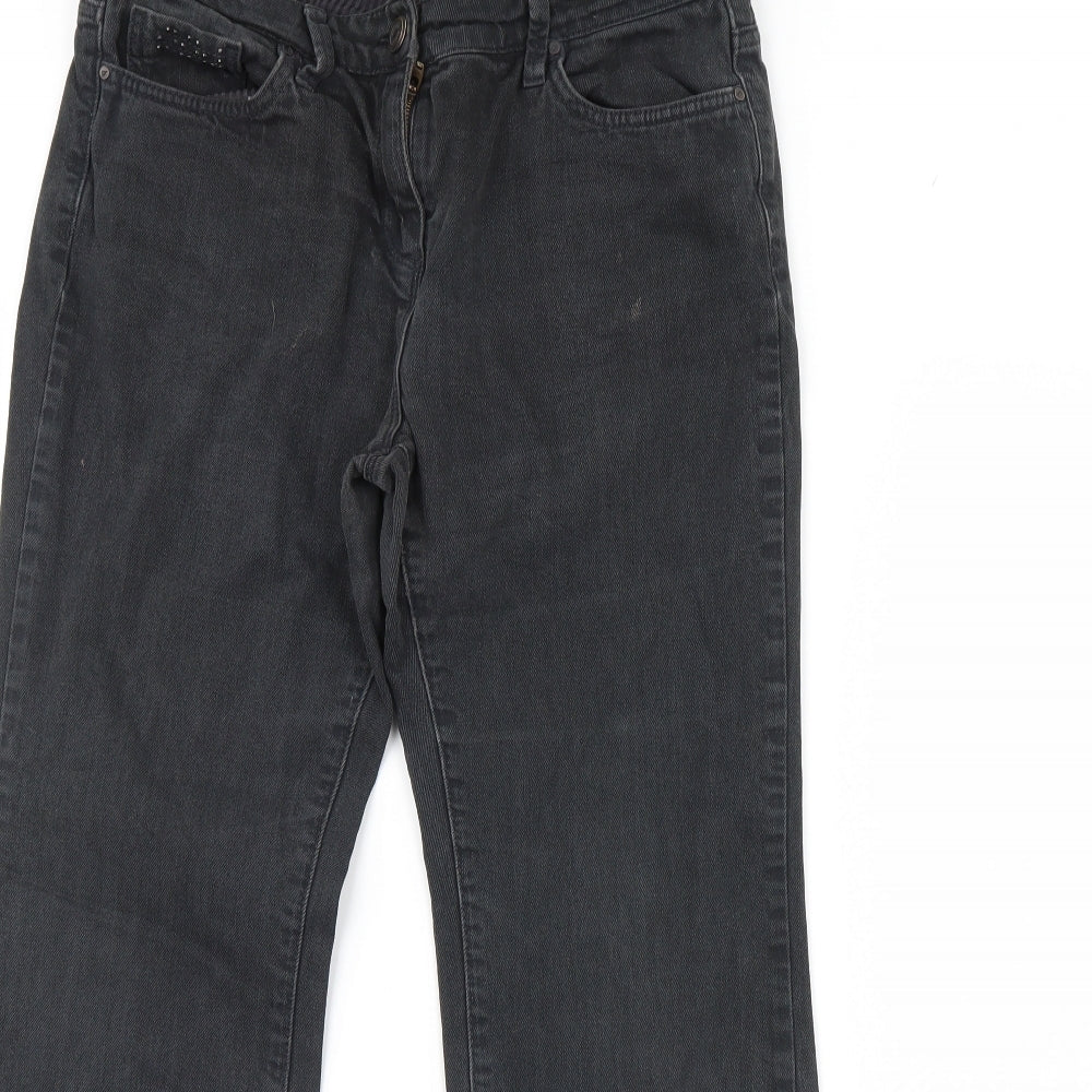 m&S Womens Black  Denim Bootcut Jeans Size 12 L29 in
