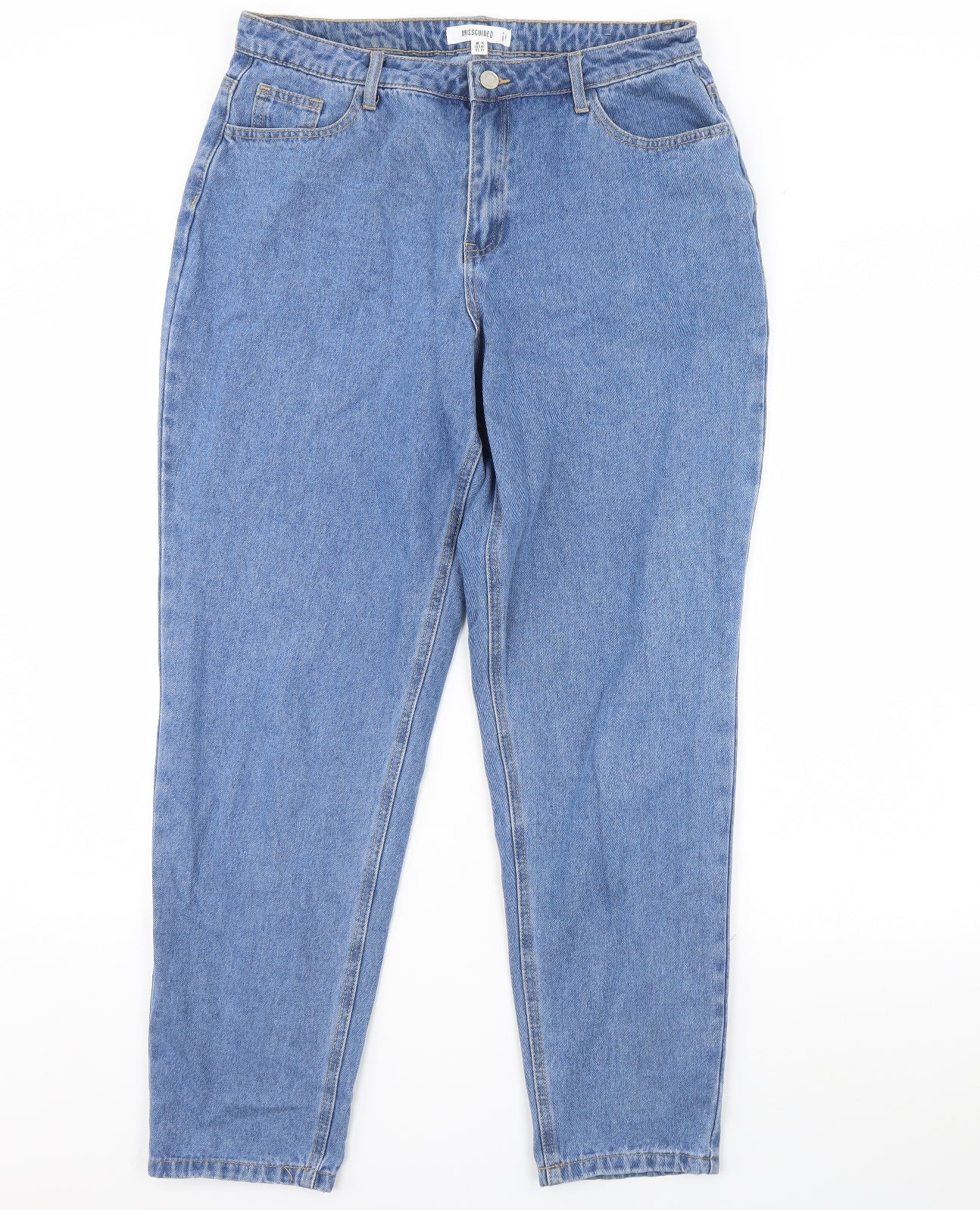 Missguided Womens Blue  Denim Straight Jeans Size 14 L30 in