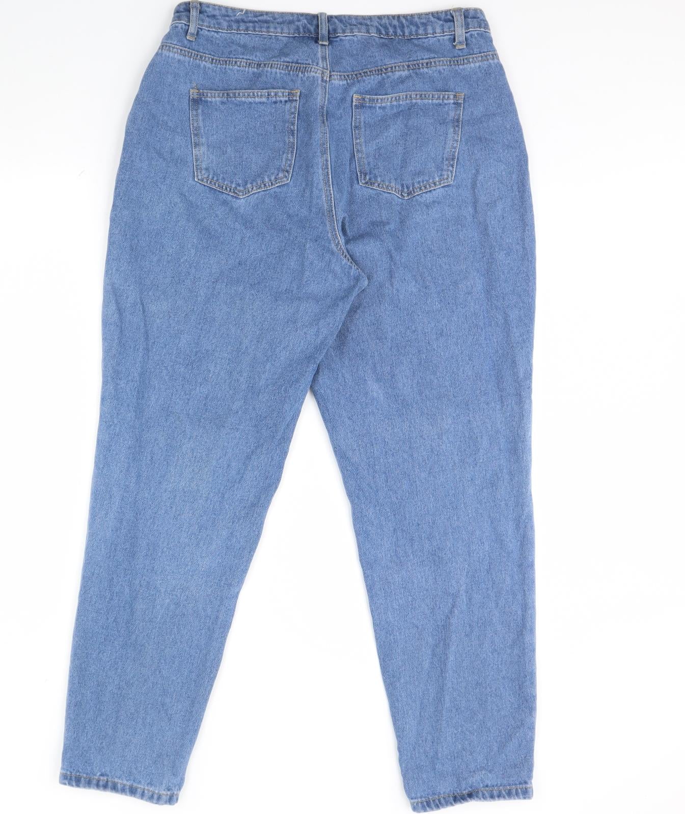 Missguided Womens Blue  Denim Straight Jeans Size 14 L30 in