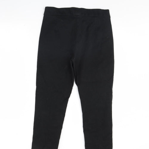 m&S Womens Black  Denim Cropped Trousers Size 12 L24 in