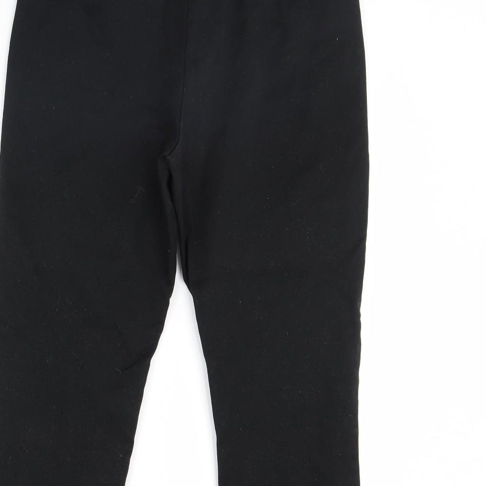 m&S Womens Black  Denim Cropped Trousers Size 12 L24 in