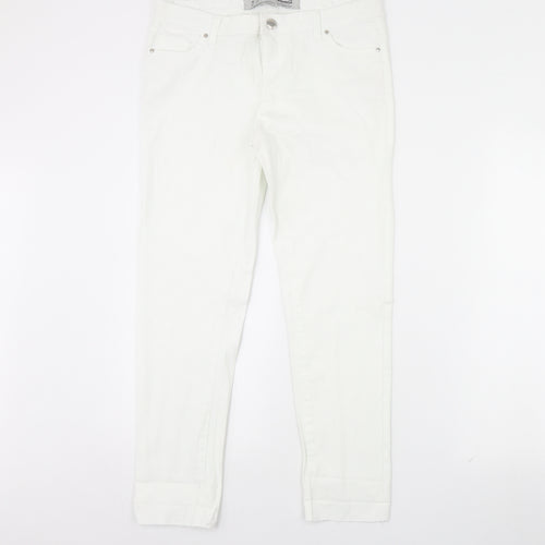 Denim & Co. Womens White  Denim Skinny Jeans Size 12 L28 in