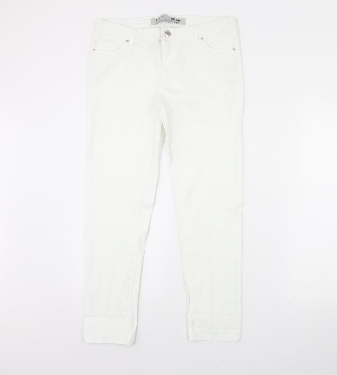 Denim & Co. Womens White  Denim Skinny Jeans Size 12 L28 in