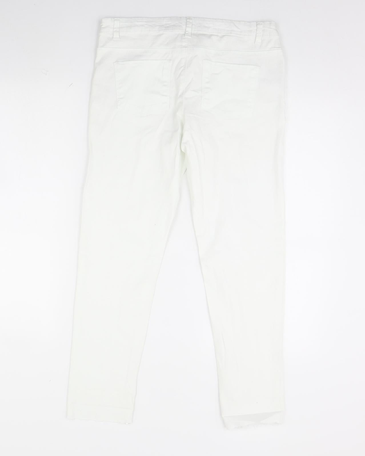 Denim & Co. Womens White  Denim Skinny Jeans Size 12 L28 in