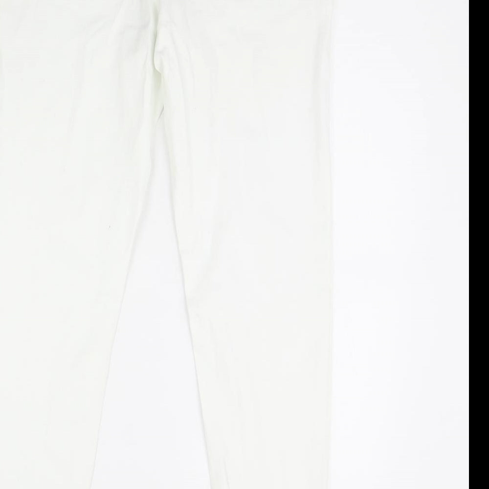 Denim & Co. Womens White  Denim Skinny Jeans Size 12 L28 in
