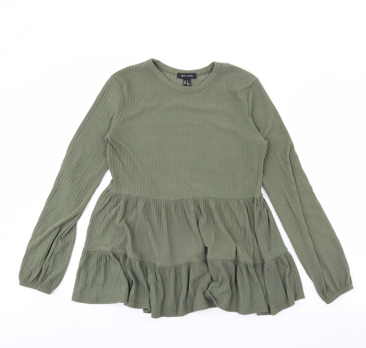 New Look Womens Green Basic Blouse Size 8