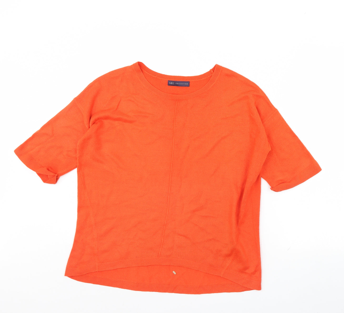 m&S Womens Orange   Pullover Jumper Size 12