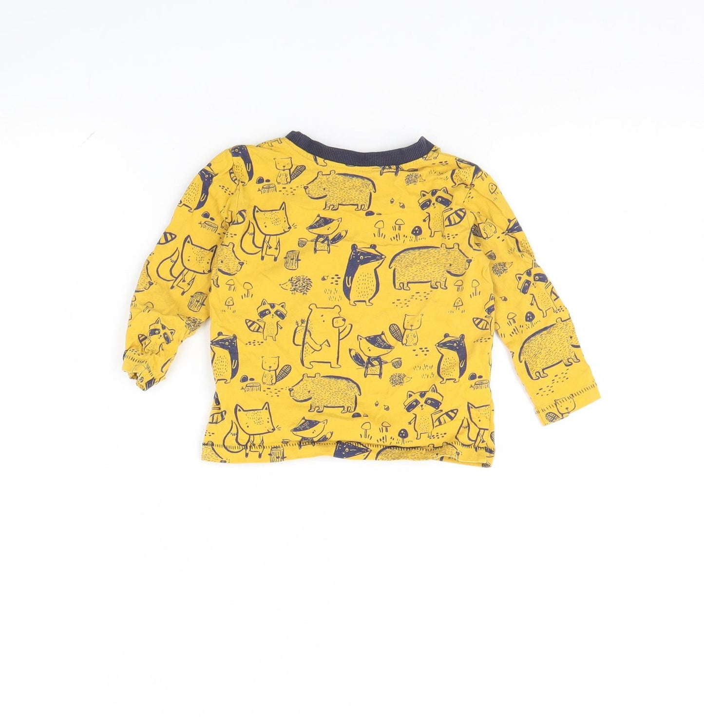 George Baby Yellow Animal Print  Basic T-Shirt Size 9-12 Months  - Animal
