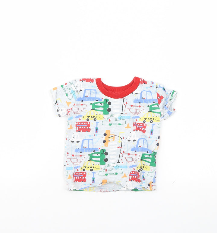 George Baby Grey Spotted Basic T-Shirt Size 9-12 Months - Cars