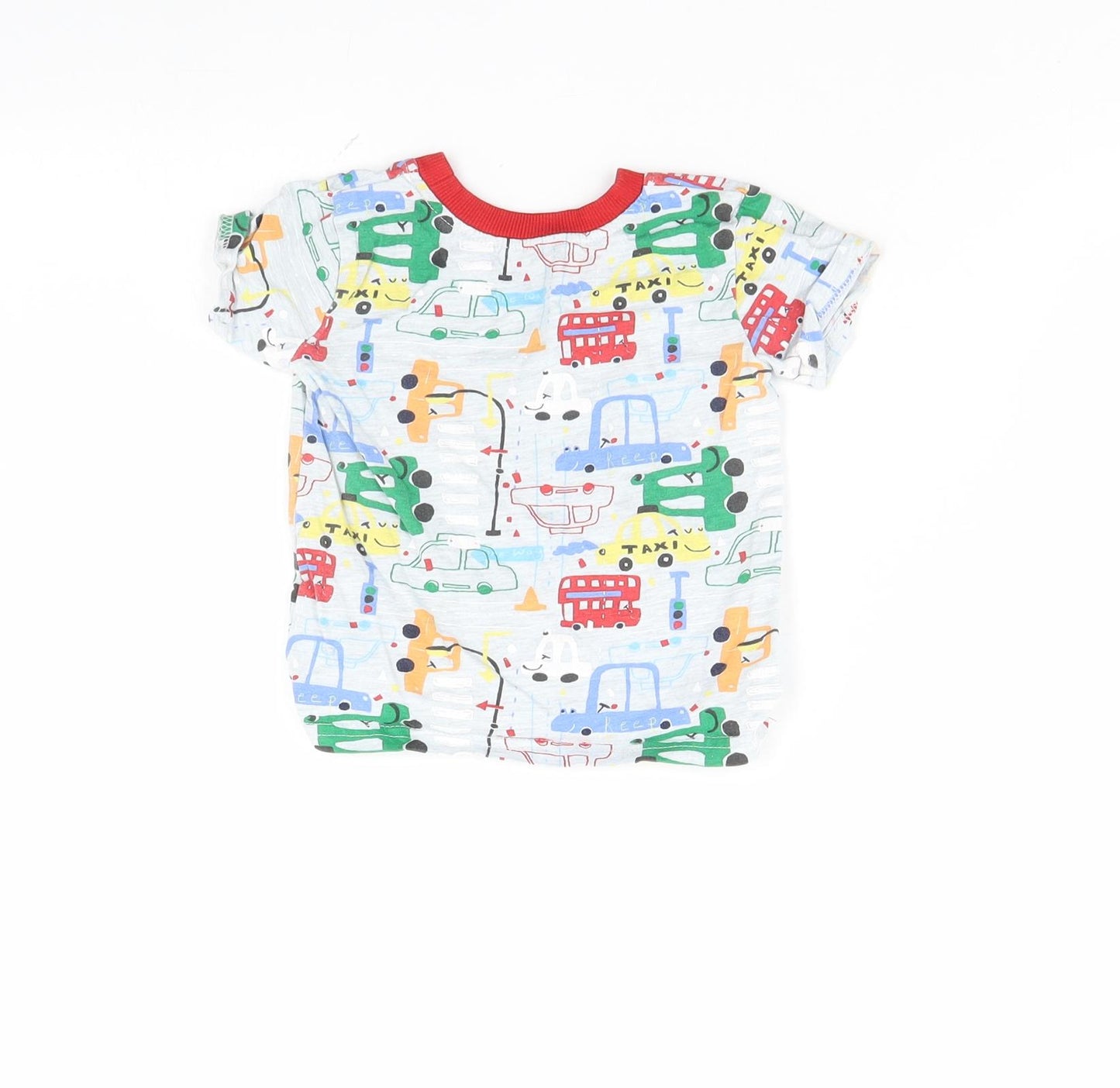 George Baby Grey Spotted  Basic T-Shirt Size 9-12 Months  - Cars