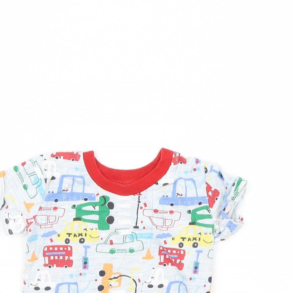 George Baby Grey Spotted  Basic T-Shirt Size 9-12 Months  - Cars