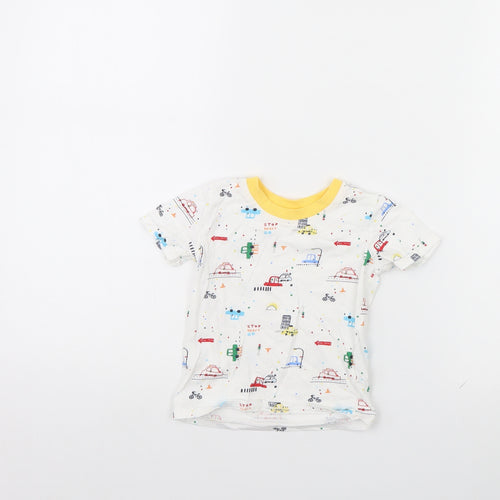 George Baby White Spotted  Basic T-Shirt Size 9-12 Months  - Cars