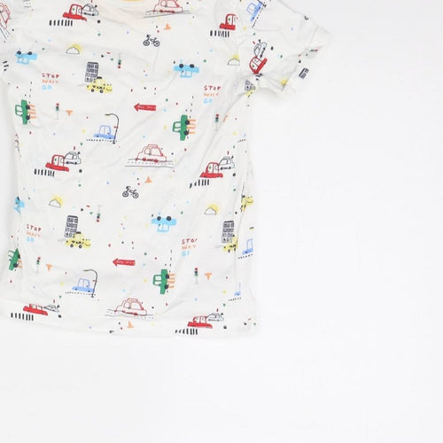 George Baby White Spotted  Basic T-Shirt Size 9-12 Months  - Cars