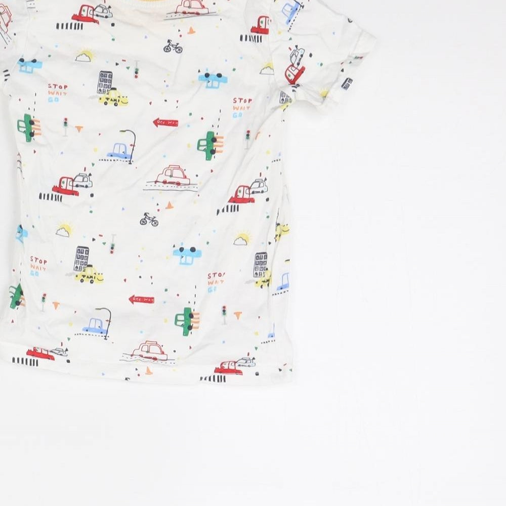 George Baby White Spotted  Basic T-Shirt Size 9-12 Months  - Cars