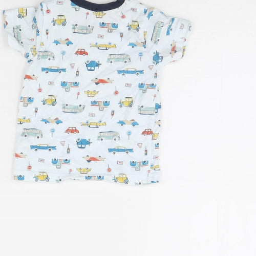 Nutmeg Baby Blue Spotted  Basic T-Shirt Size 9-12 Months  - Cars
