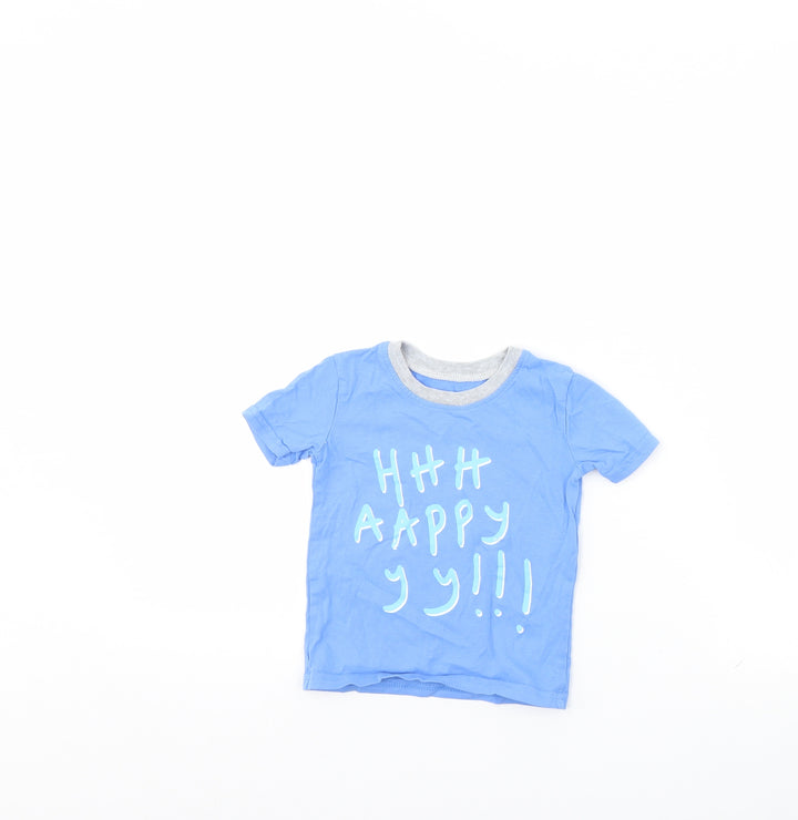 George Baby Blue Basic T-Shirt Size 9-12 Months - HAPPY