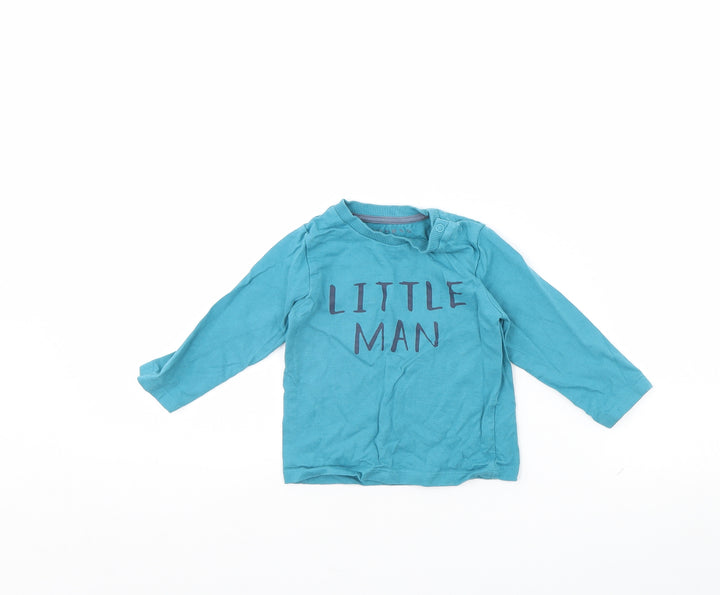 Nutmeg Baby Blue Basic T-Shirt Size 9-12 Months - Little Man
