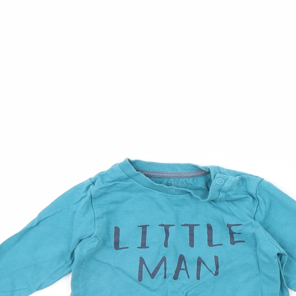 Nutmeg Baby Blue   Basic T-Shirt Size 9-12 Months  - Little Man