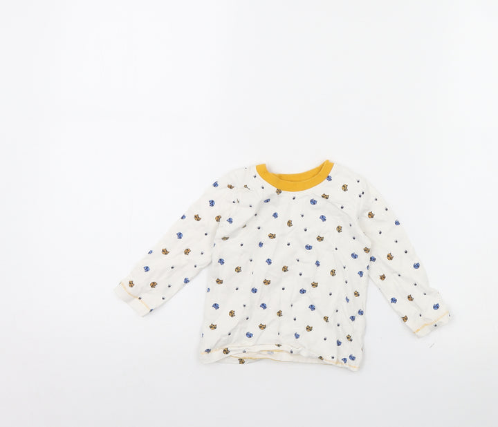 George Baby White Animal Print Basic T-Shirt Size 9-12 Months