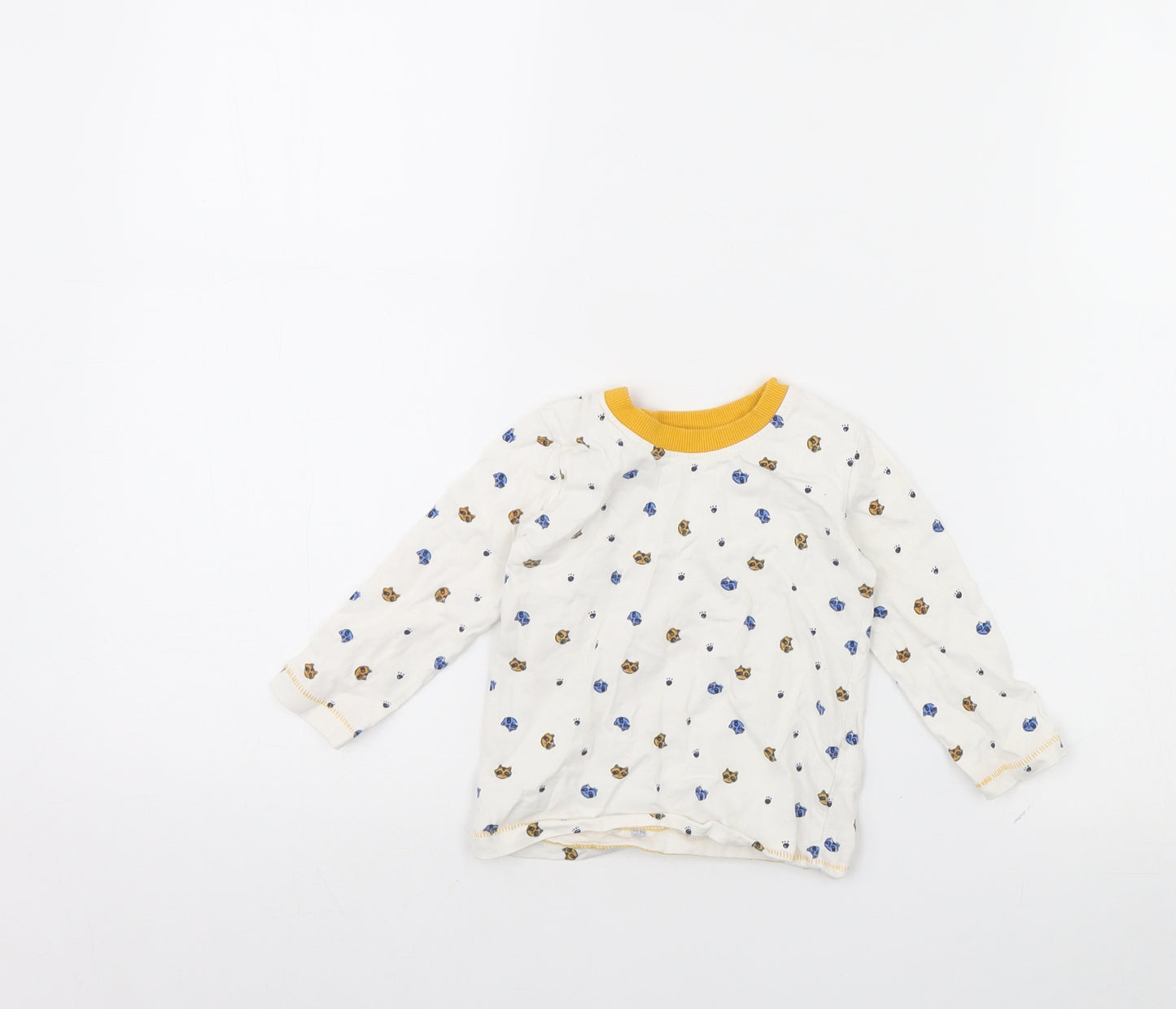 George Baby White Animal Print  Basic T-Shirt Size 9-12 Months