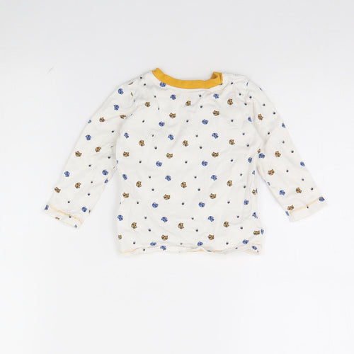 George Baby White Animal Print  Basic T-Shirt Size 9-12 Months