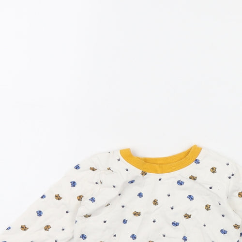 George Baby White Animal Print  Basic T-Shirt Size 9-12 Months