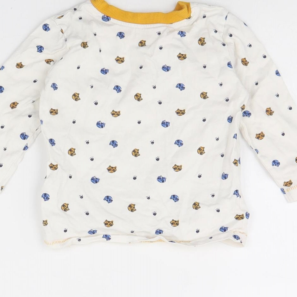 George Baby White Animal Print  Basic T-Shirt Size 9-12 Months