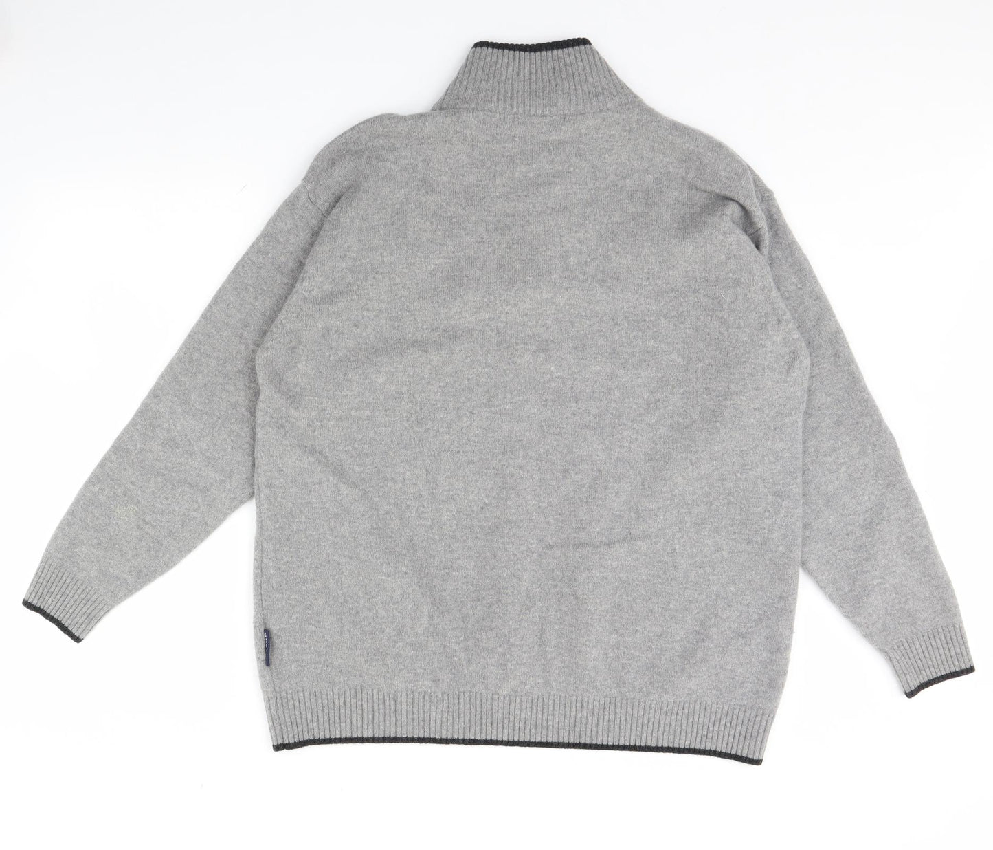Woolovers Mens Grey   Henley Jumper Size L