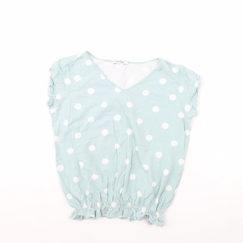 ORSAY Womens Green Polka Dot  Basic Blouse Size M