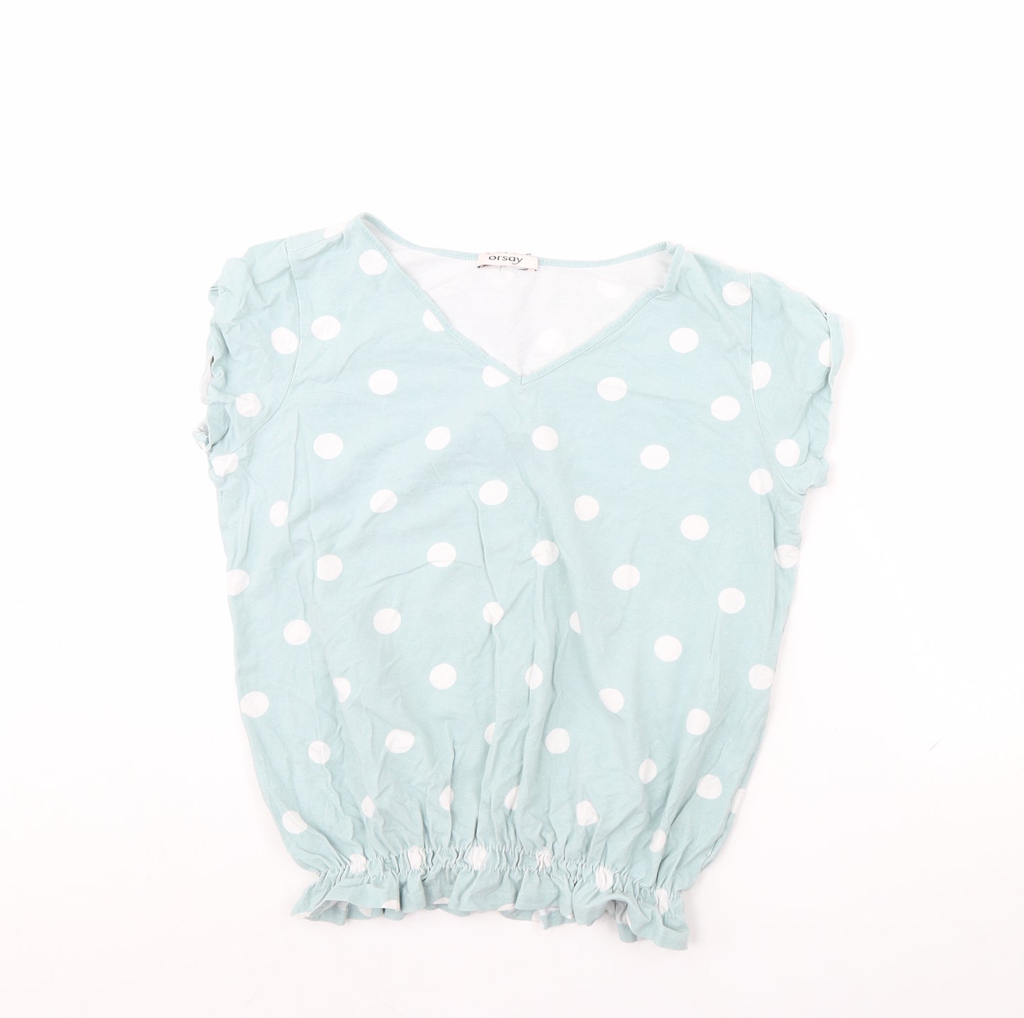 ORSAY Womens Green Polka Dot  Basic Blouse Size M