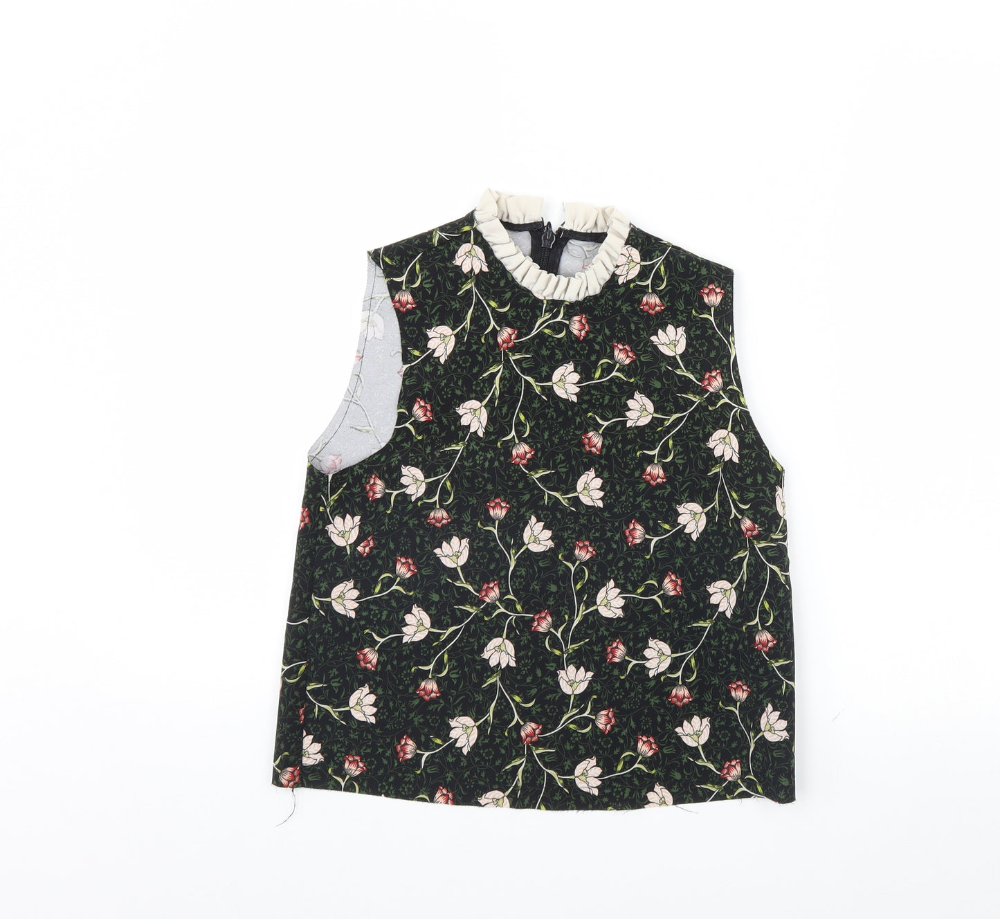 Topshop Womens Black Floral  Basic Tank Size 6