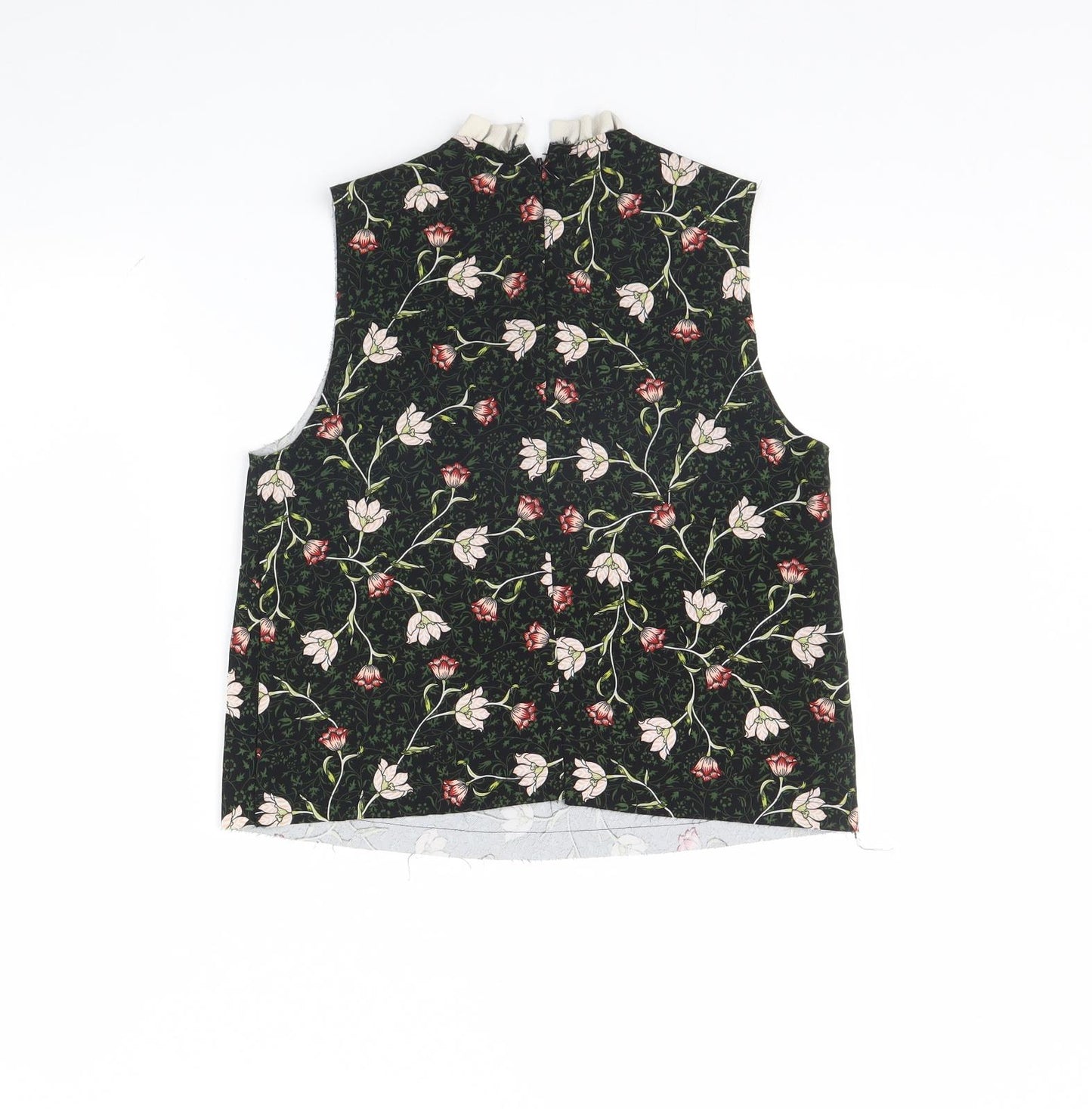 Topshop Womens Black Floral  Basic Tank Size 6