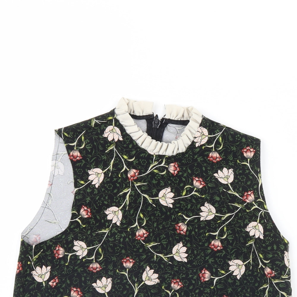 Topshop Womens Black Floral  Basic Tank Size 6