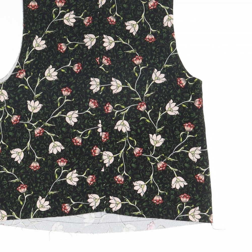 Topshop Womens Black Floral  Basic Tank Size 6