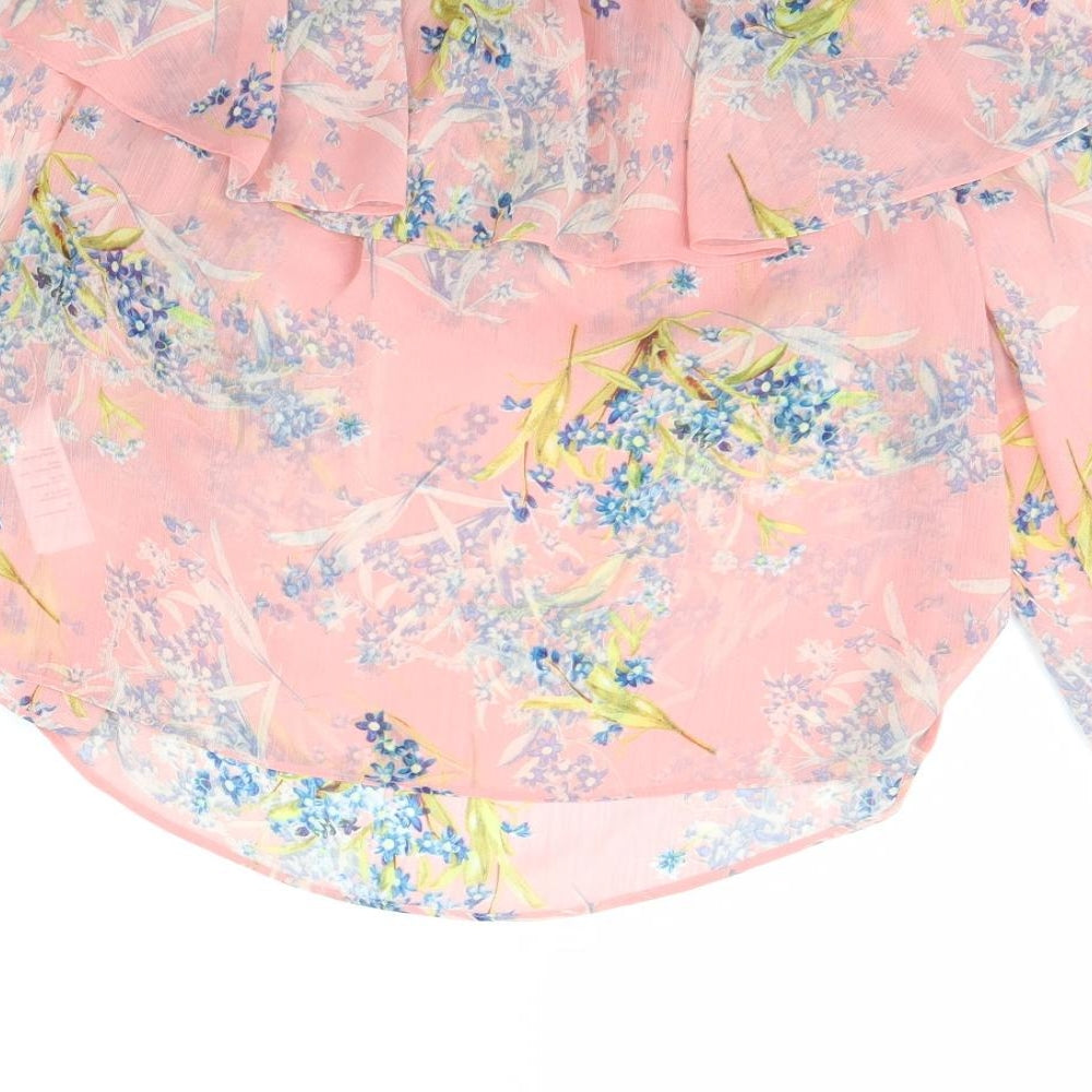 New Look Womens Pink Floral  Basic Blouse Size 10