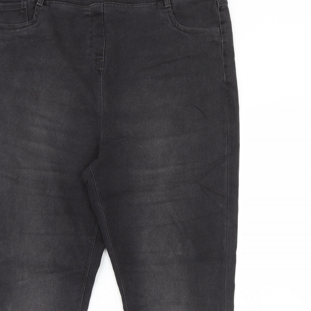 Simply Be Womens Black  Denim Skinny Jeans Size 22 L32 in