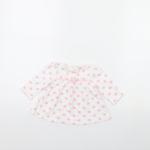 Little Me Girls White Polka Dot  Basic Blouse Size 9-12 Months