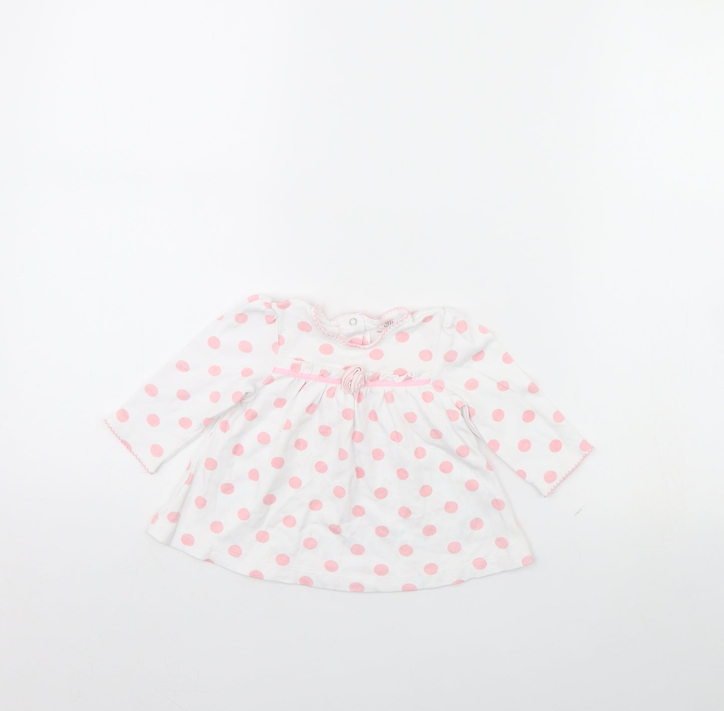 Little Me Girls White Polka Dot  Basic Blouse Size 9-12 Months