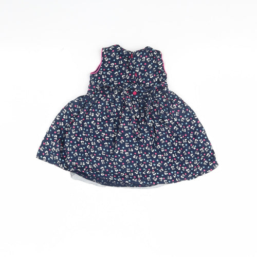 Monsoon Girls Blue Polka Dot  Fit & Flare  Size 6-9 Months