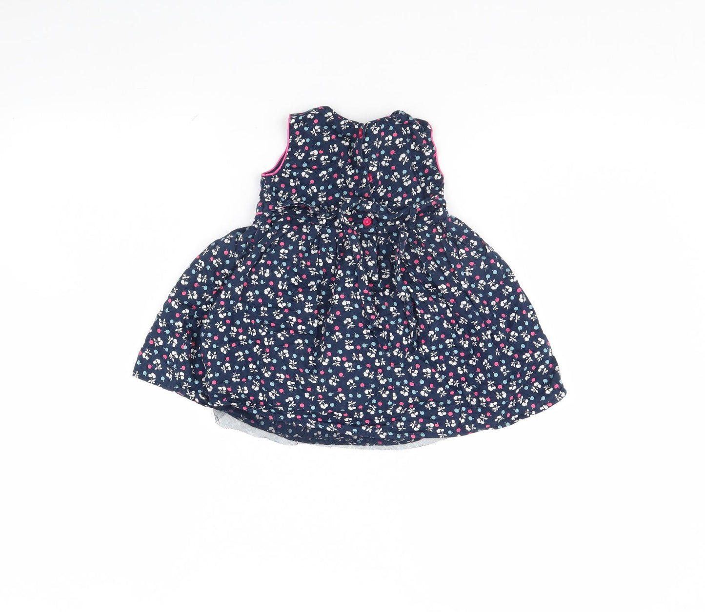 Monsoon Girls Blue Polka Dot  Fit & Flare  Size 6-9 Months
