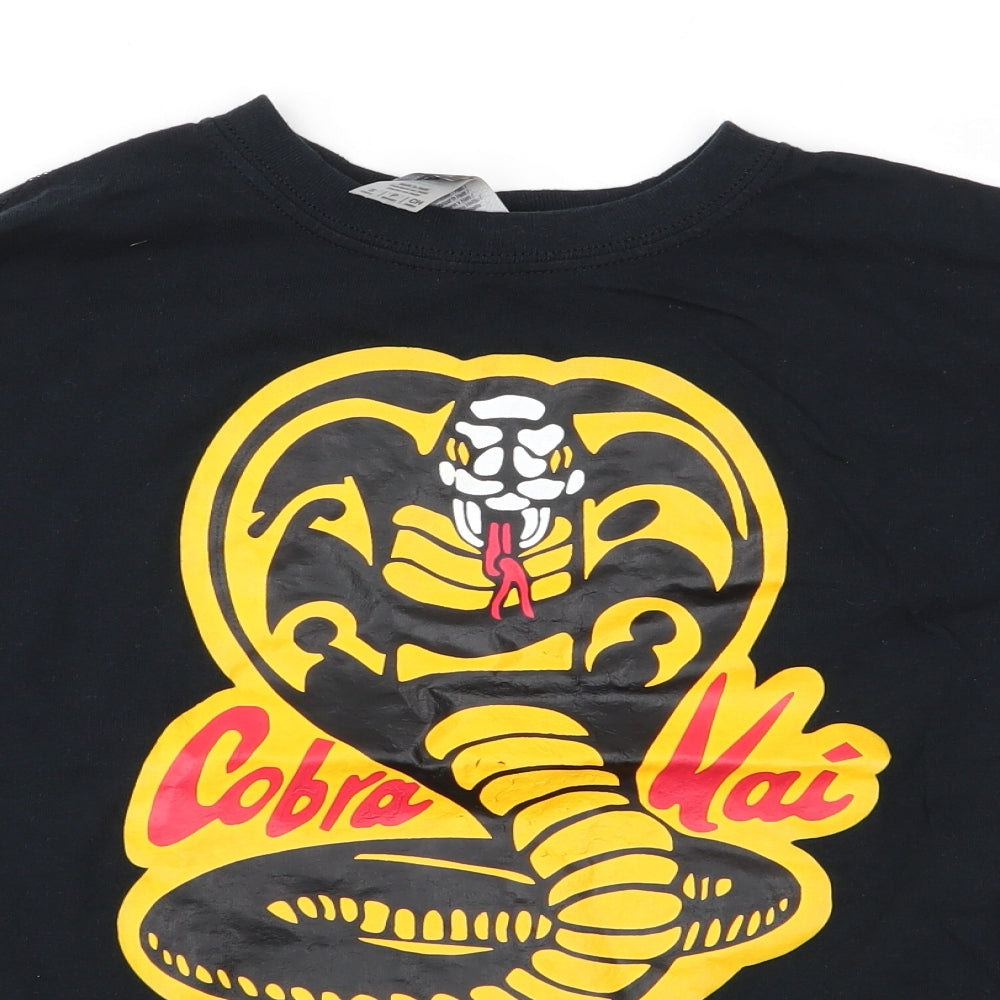 Gildan Boys Black   Basic T-Shirt Size S  - Cobra Mai