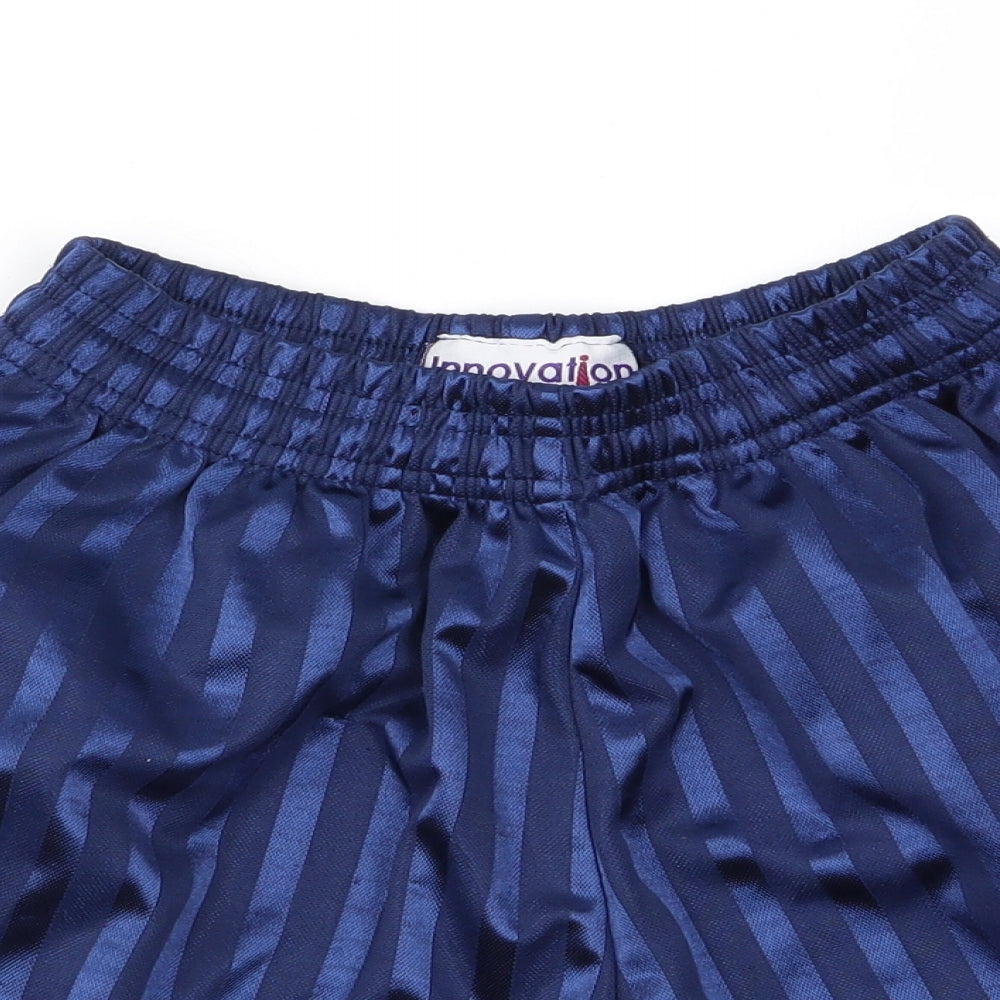 Innovation Boys Blue Striped  Sweat Shorts
