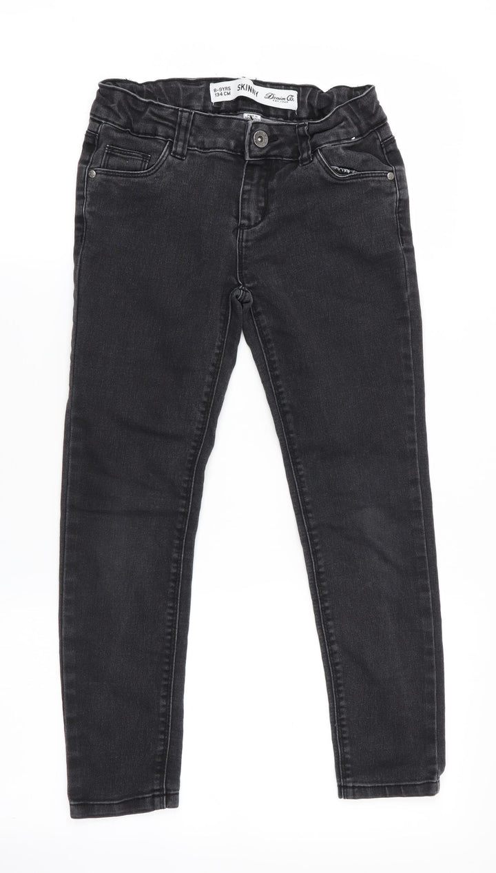 Denim Co Girls Black   Skinny Jeans Size 8-9 Years