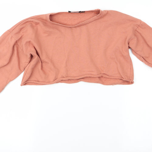 Pretty Little Thing  Womens Orange   Pullover Sweatshirt Size 6  - Cropped