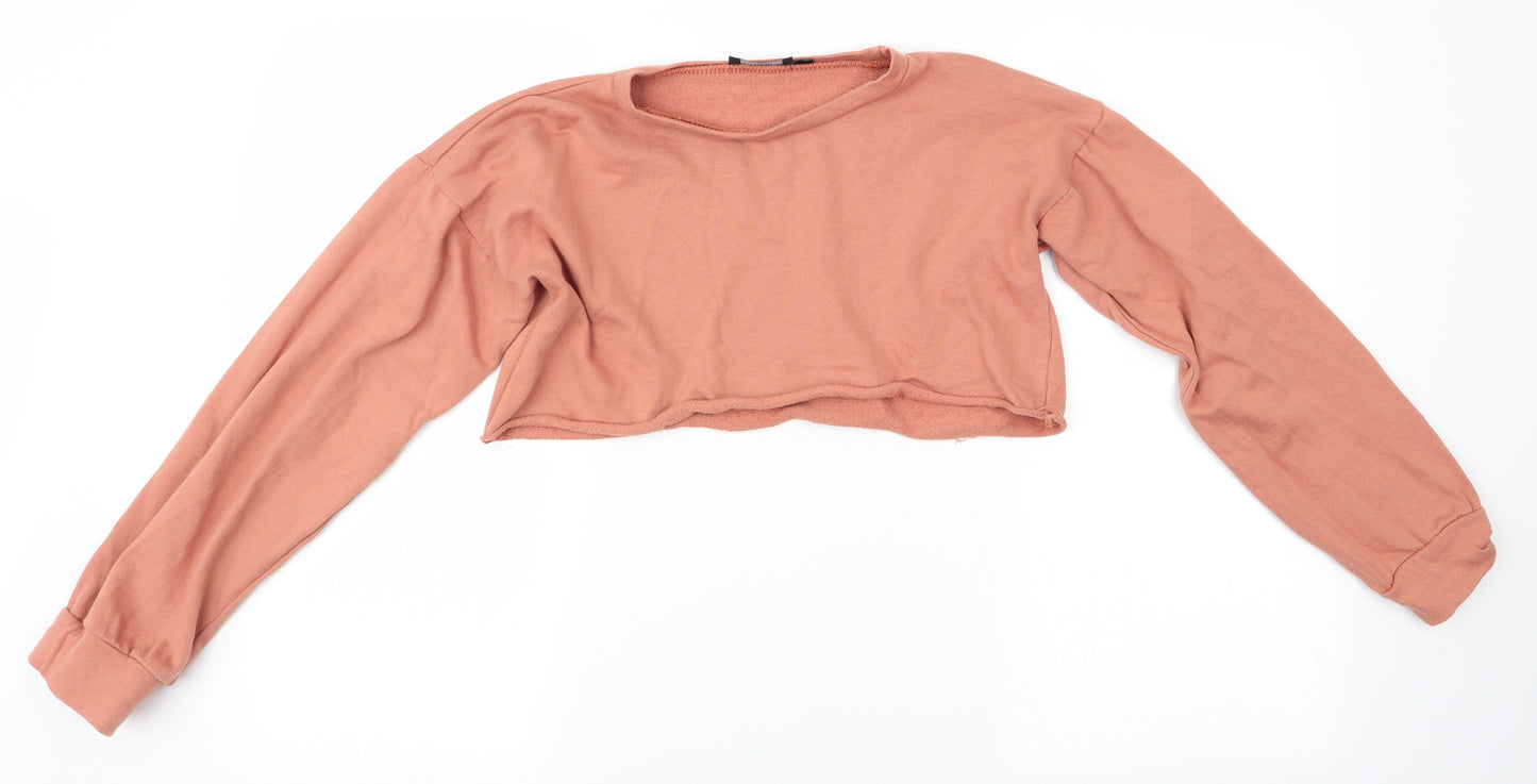 Pretty Little Thing  Womens Orange   Pullover Sweatshirt Size 6  - Cropped