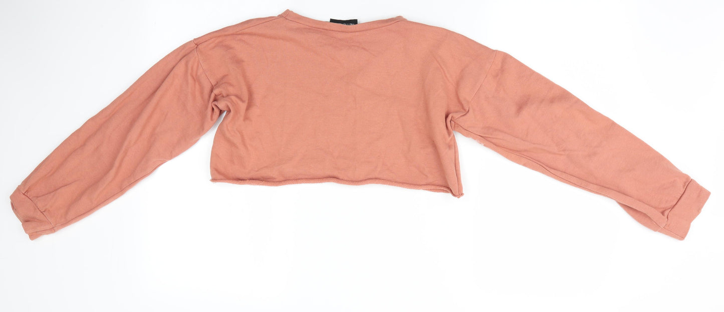 Pretty Little Thing  Womens Orange   Pullover Sweatshirt Size 6  - Cropped