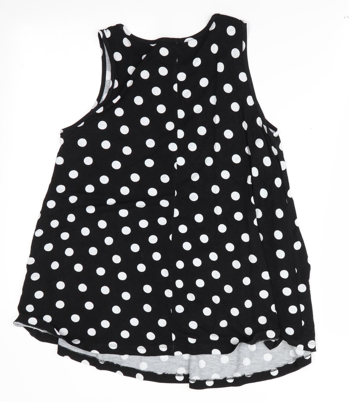 ASOS Womens Black Polka Dot  Tunic T-Shirt Size 8