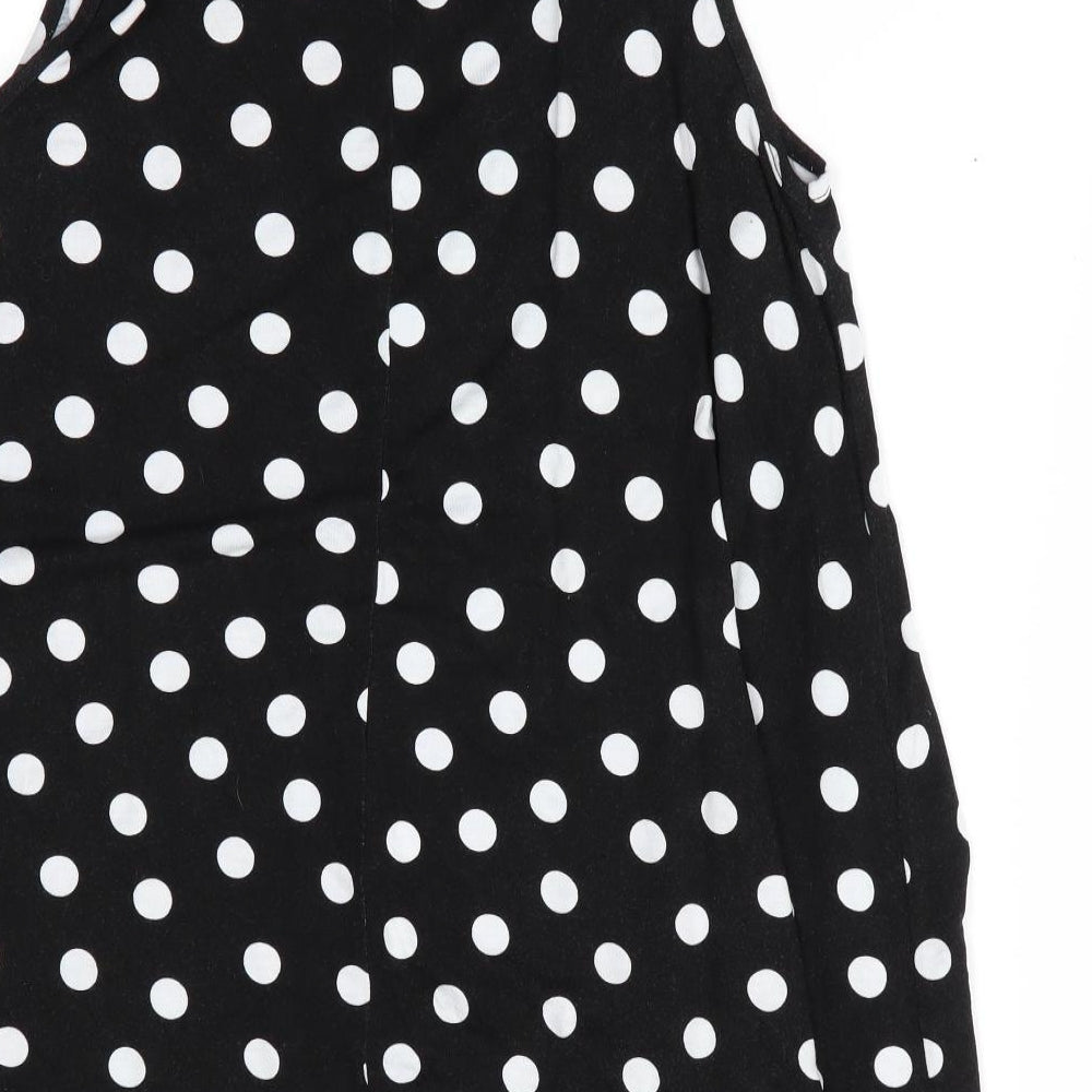ASOS Womens Black Polka Dot  Tunic T-Shirt Size 8